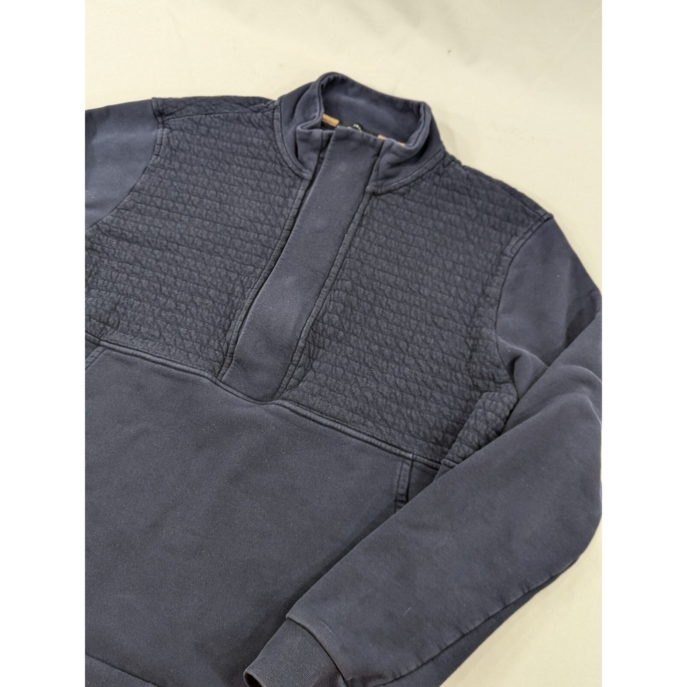 Bugatchi 1/4 Zip Blue Pullover Long Sleeve Sweater Men's Size XL Cotton Heavy